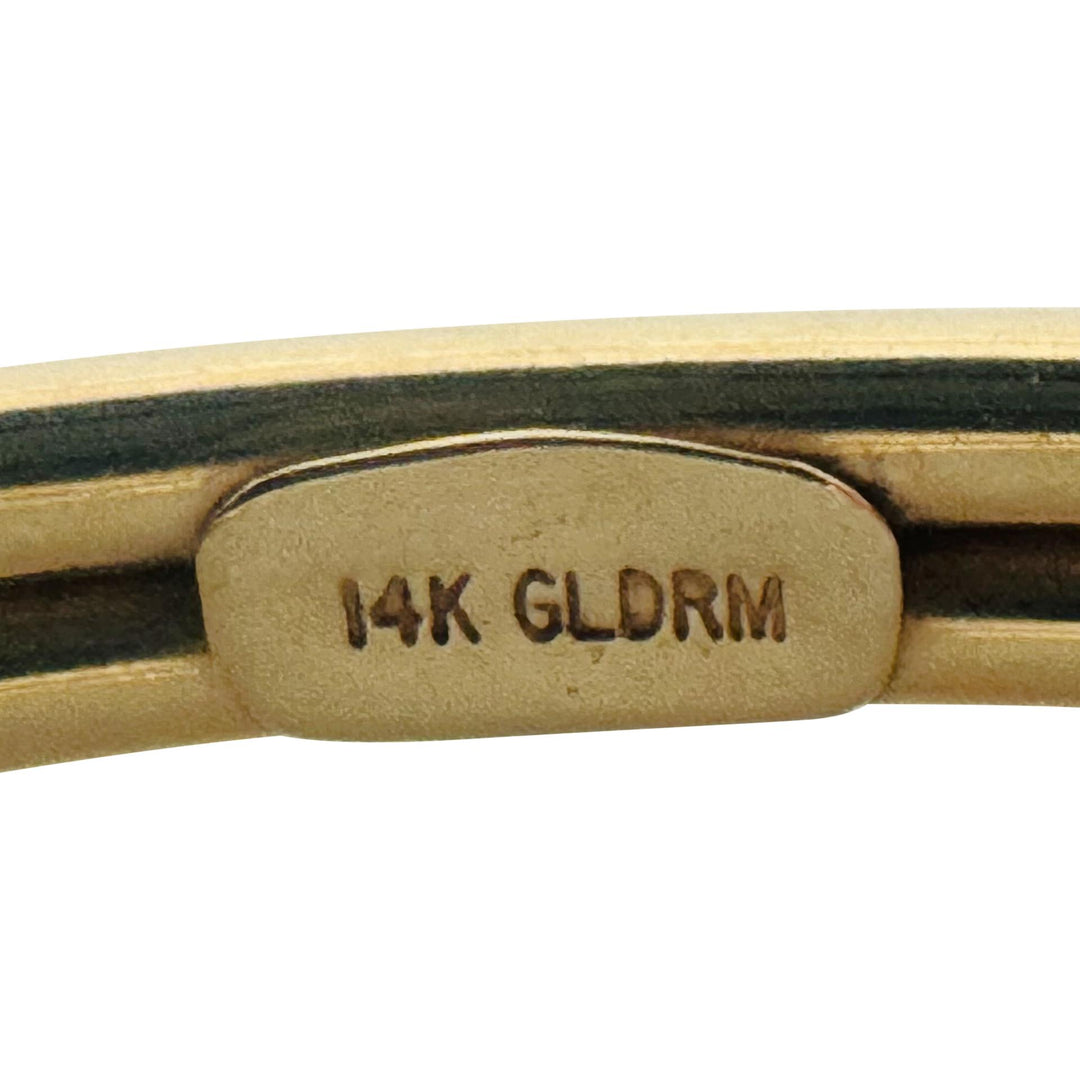 14k Yellow Gold and Multi Gemstone 23.8g Solid Heavy Bangle Bracelet 6.5"