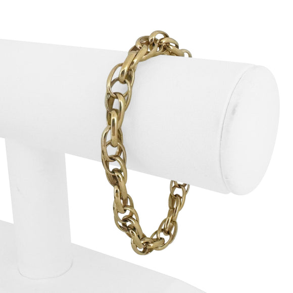 14k Yellow Gold 25.4g Solid Ladies 8mm Fancy Twisted Link Bracelet 7.5