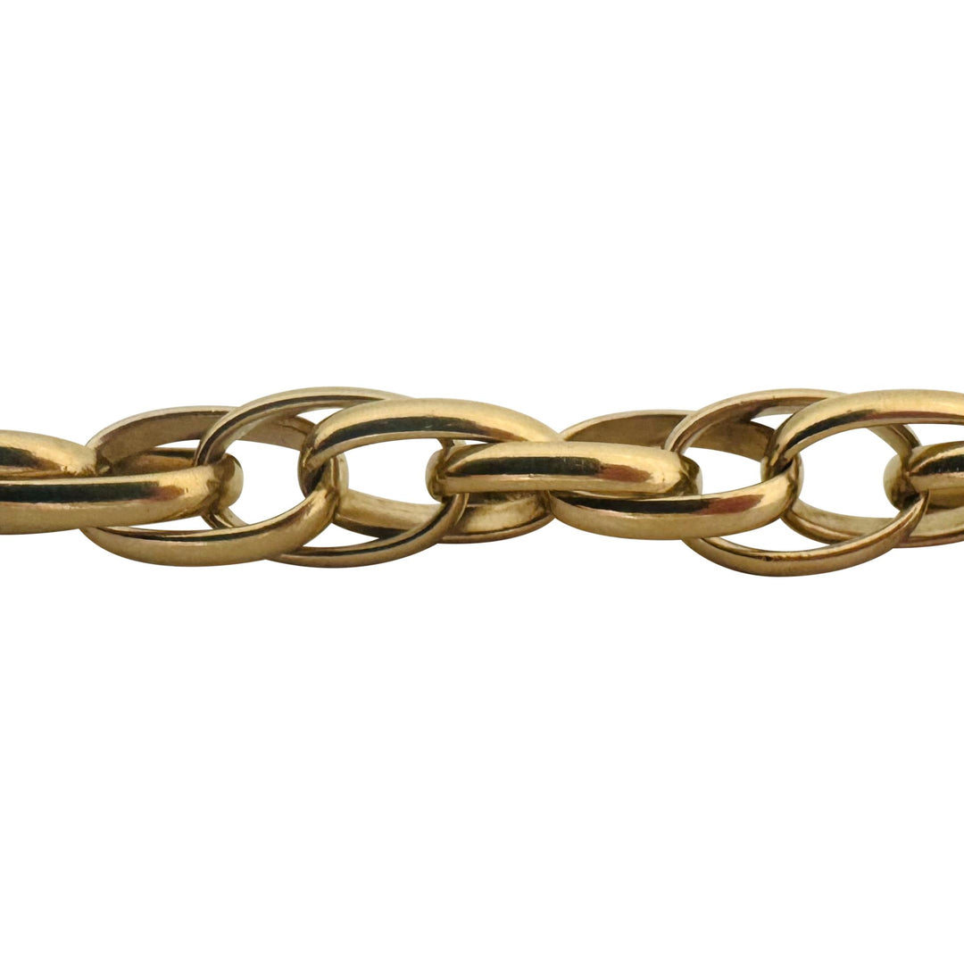 14k Yellow Gold 25.4g Solid Ladies 8mm Fancy Twisted Link Bracelet 7.5"