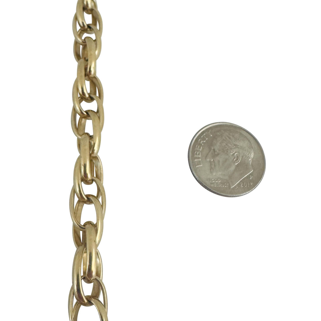 14k Yellow Gold 25.4g Solid Ladies 8mm Fancy Twisted Link Bracelet 7.5"