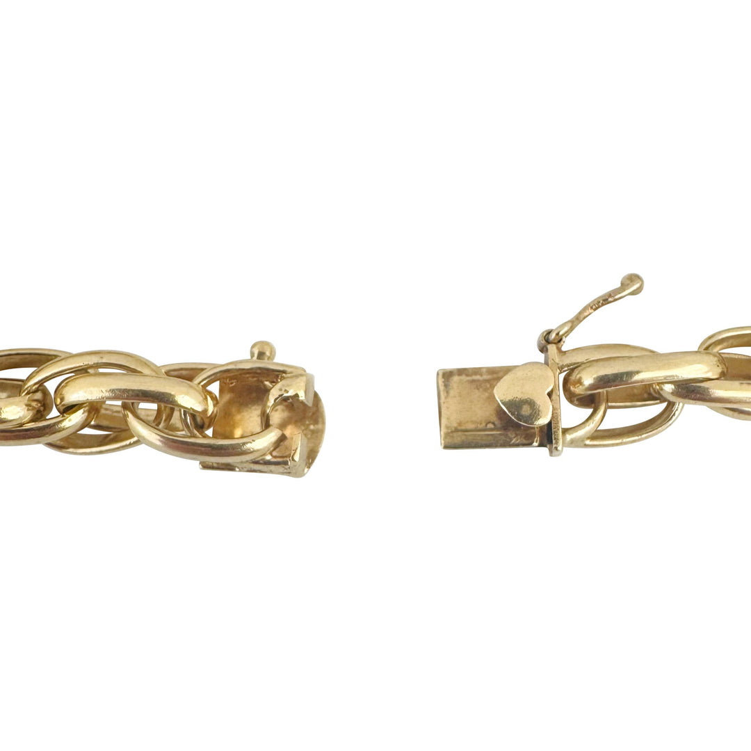14k Yellow Gold 25.4g Solid Ladies 8mm Fancy Twisted Link Bracelet 7.5"
