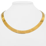 14k Yellow Gold 18.7g Solid Flat 7mm Herringbone Link Necklace Italy 18"