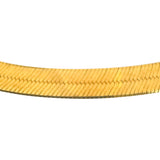 14k Yellow Gold 18.7g Solid Flat 7mm Herringbone Link Necklace Italy 18"