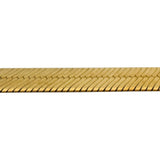 14k Yellow Gold 18.7g Solid Flat 7mm Herringbone Link Necklace Italy 18"