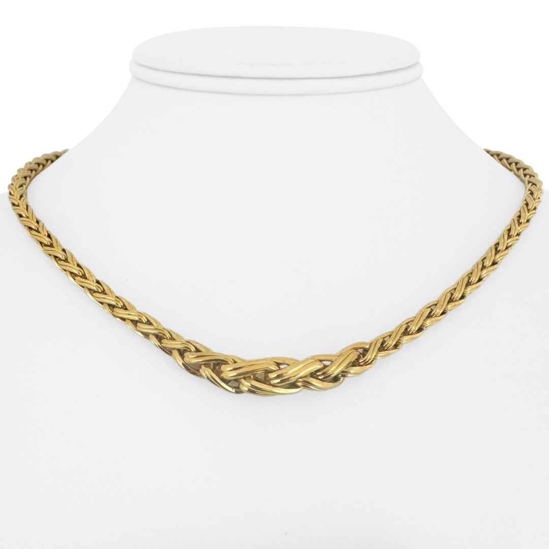 14k Yellow Gold 20.6g Vintage Graduated Ladies Wheat Link Necklace 16"