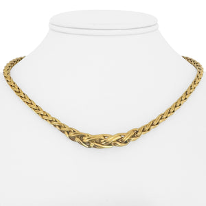 14k Yellow Gold 20.6g Vintage Graduated Ladies Wheat Link Necklace 16"