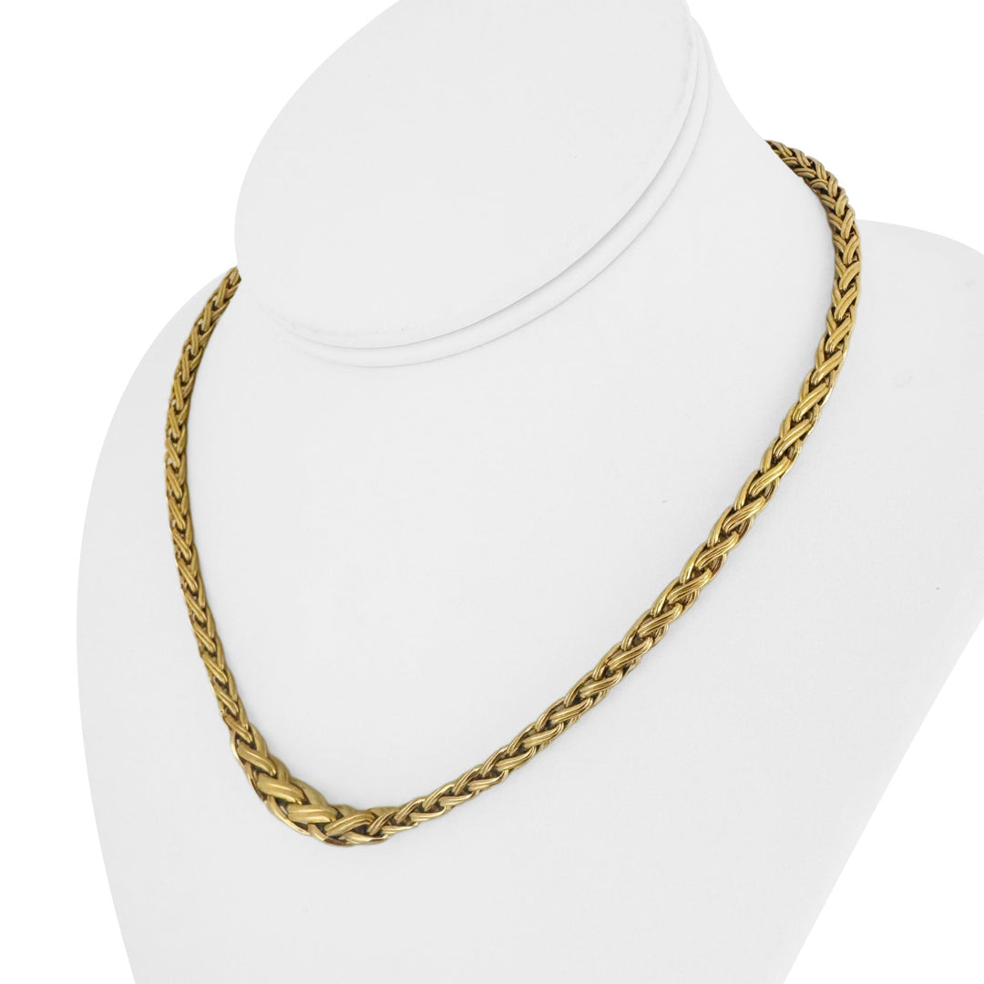 14k Yellow Gold 20.6g Vintage Graduated Ladies Wheat Link Necklace 16"