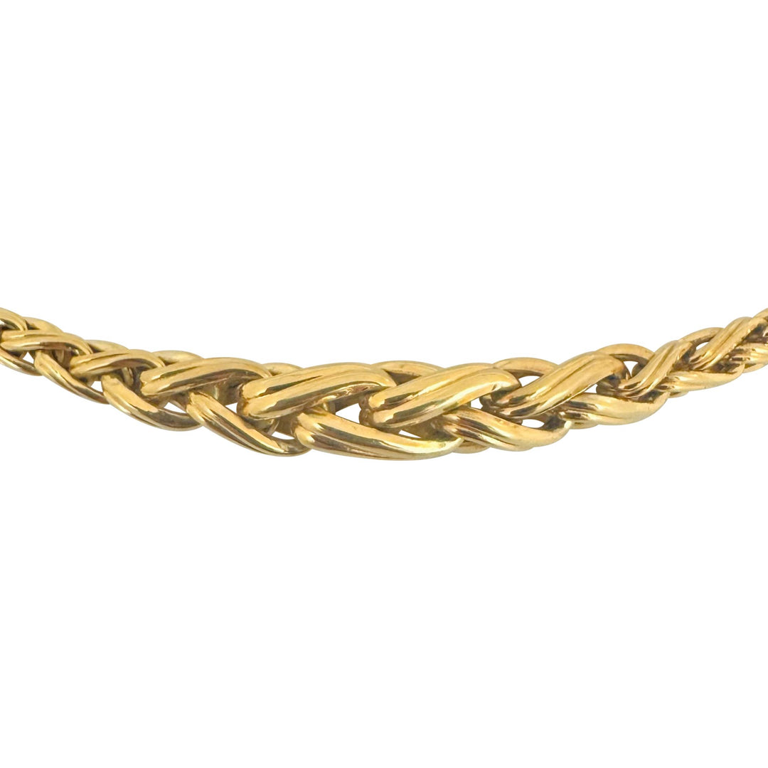 14k Yellow Gold 20.6g Vintage Graduated Ladies Wheat Link Necklace 16"