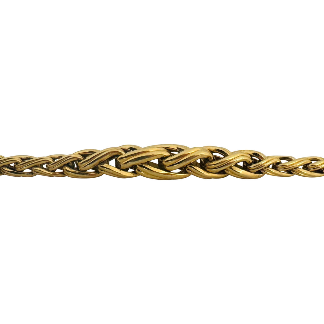 14k Yellow Gold 20.6g Vintage Graduated Ladies Wheat Link Necklace 16"