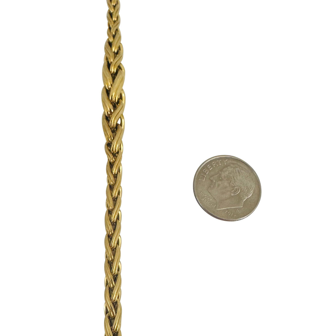 14k Yellow Gold 20.6g Vintage Graduated Ladies Wheat Link Necklace 16"