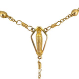 14k Yellow Gold 44g Vintage Long Beaded Crucifix Rosary Necklace 30"