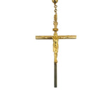14k Yellow Gold 44g Vintage Long Beaded Crucifix Rosary Necklace 30"