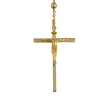 14k Yellow Gold 44g Vintage Long Beaded Crucifix Rosary Necklace 30"