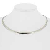 14k White Gold 22.7g Solid Ladies 4mm Omega Link Necklace 17"