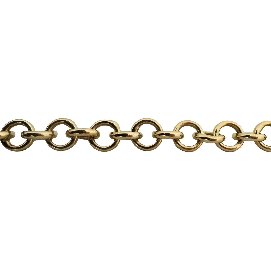 14k Yellow Gold 22.5g Hollow Cable Link Necklace with Heart Charm Toggle 16"