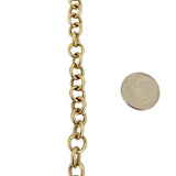 14k Yellow Gold 22.5g Hollow Cable Link Necklace with Heart Charm Toggle 16"
