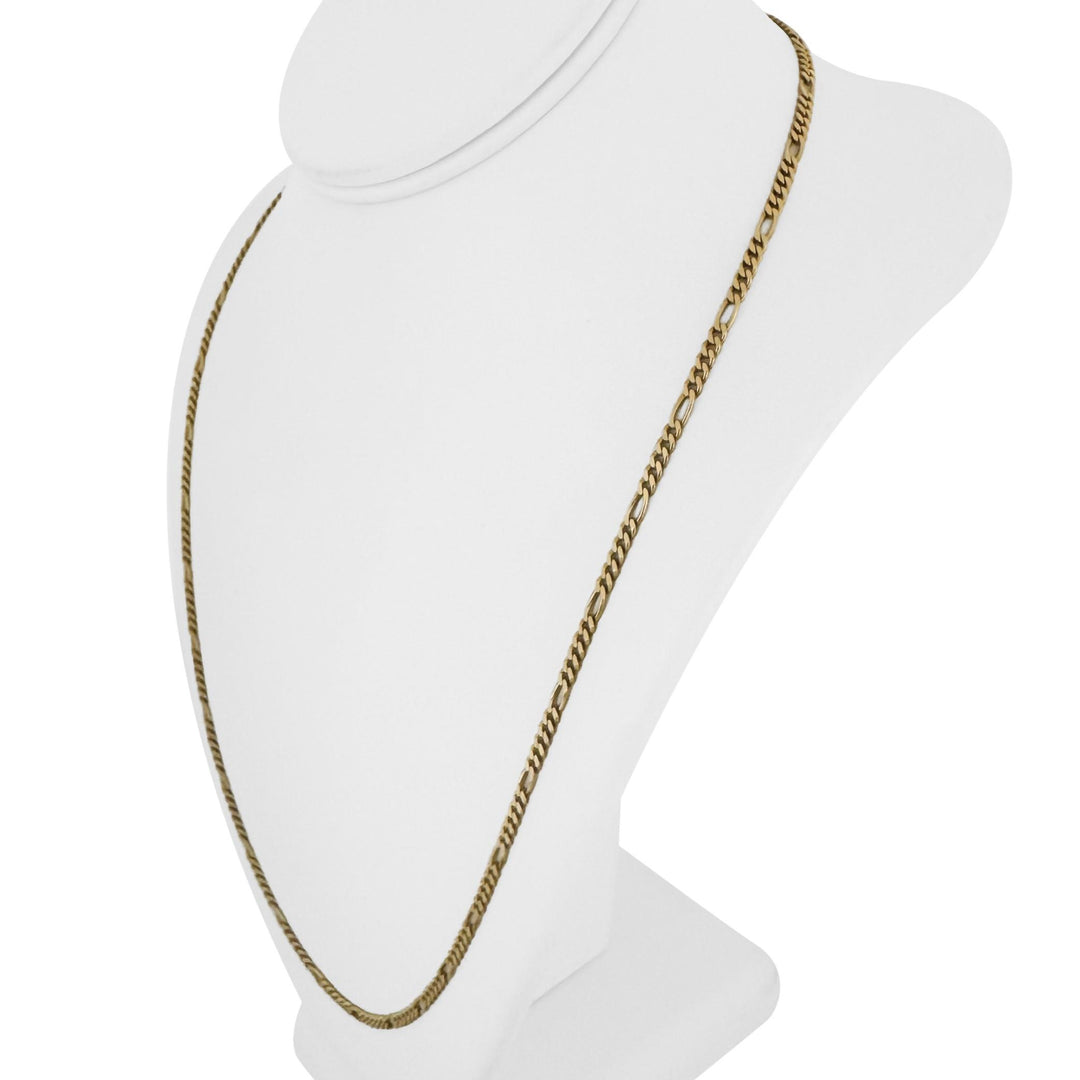 14k Yellow Gold 13g Solid 3mm Figaro Link Chain Necklace Greece 24"