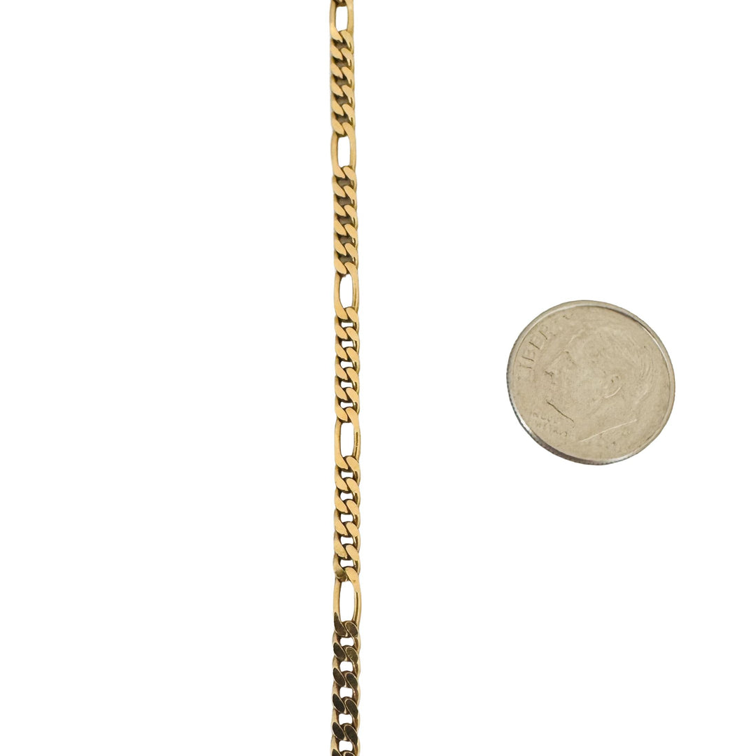 14k Yellow Gold 13g Solid 3mm Figaro Link Chain Necklace Greece 24"