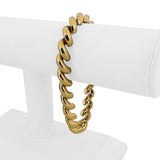 14k Yellow Gold 18.7g Ladies Polished 9mm San Marco Link Bracelet Turkey 8"