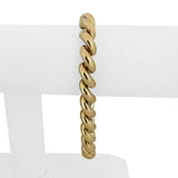 14k Yellow Gold 18.7g Ladies Polished 9mm San Marco Link Bracelet Turkey 8"