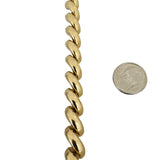14k Yellow Gold 18.7g Ladies Polished 9mm San Marco Link Bracelet Turkey 8"