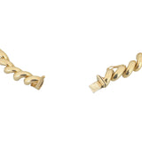 14k Yellow Gold 18.7g Ladies Polished 9mm San Marco Link Bracelet Turkey 8"