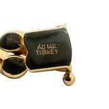 14k Yellow Gold 18.7g Ladies Polished 9mm San Marco Link Bracelet Turkey 8"