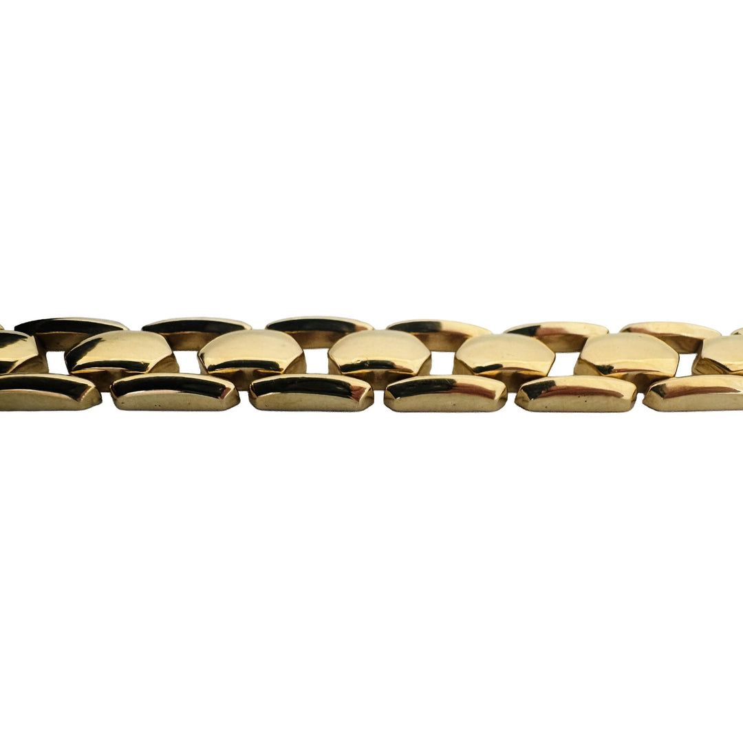 14k Yellow Gold 15.6g Milor Vintage Polished 11.5mm Fancy Link Bracelet Italy 7"
