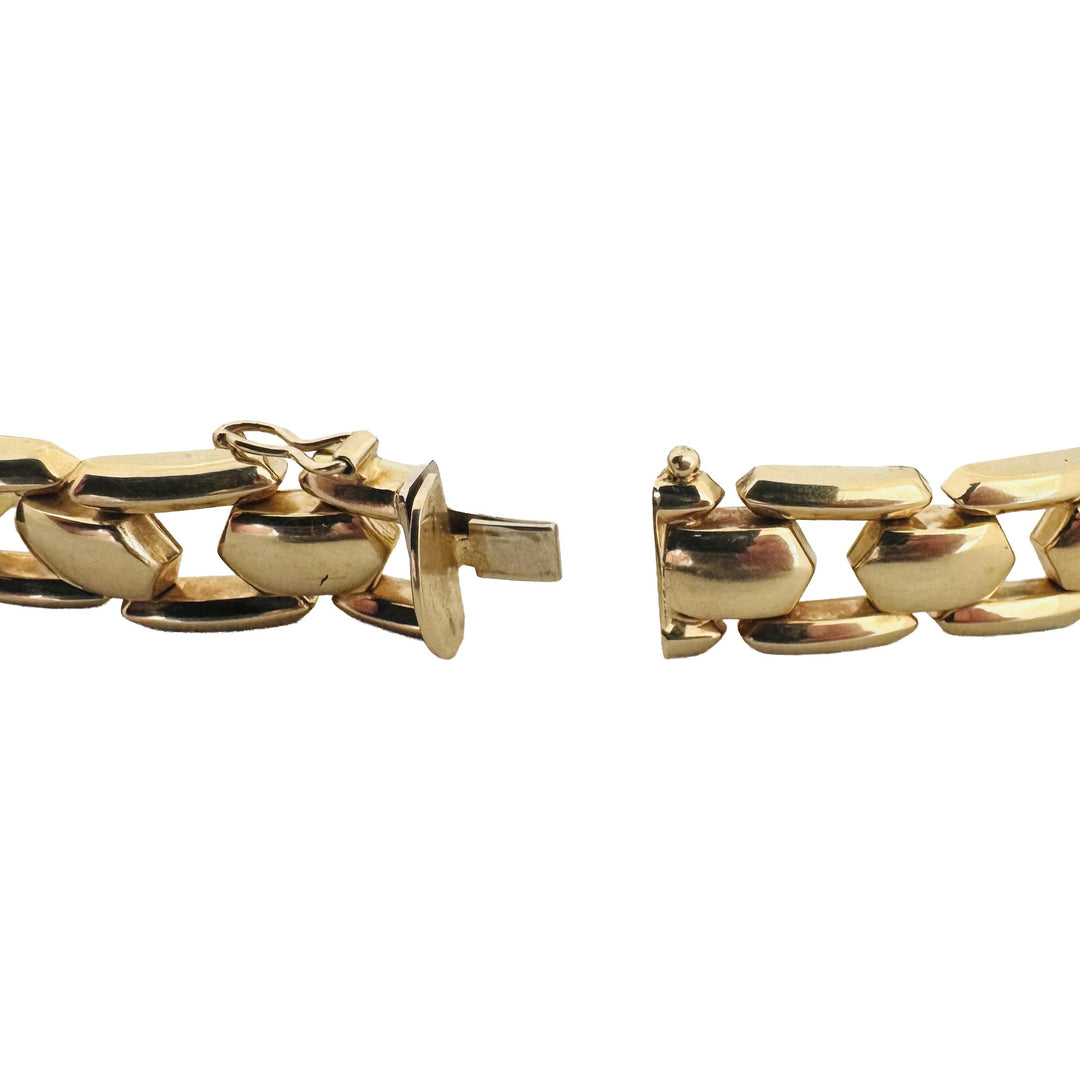 14k Yellow Gold 15.6g Milor Vintage Polished 11.5mm Fancy Link Bracelet Italy 7"