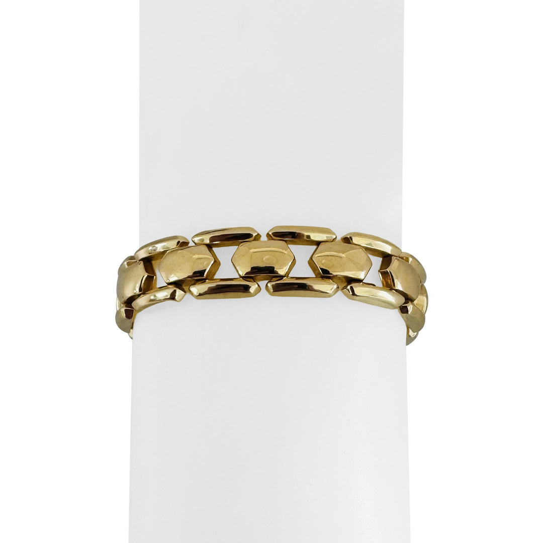 14k Yellow Gold 15.6g Milor Vintage Polished 11.5mm Fancy Link Bracelet Italy 7"