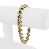 14k Yellow Gold 19.4g Ladies Polished 9mm San Marco Link Bracelet Turkey 8"