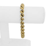 14k Yellow Gold 19.4g Ladies Polished 9mm San Marco Link Bracelet Turkey 8"