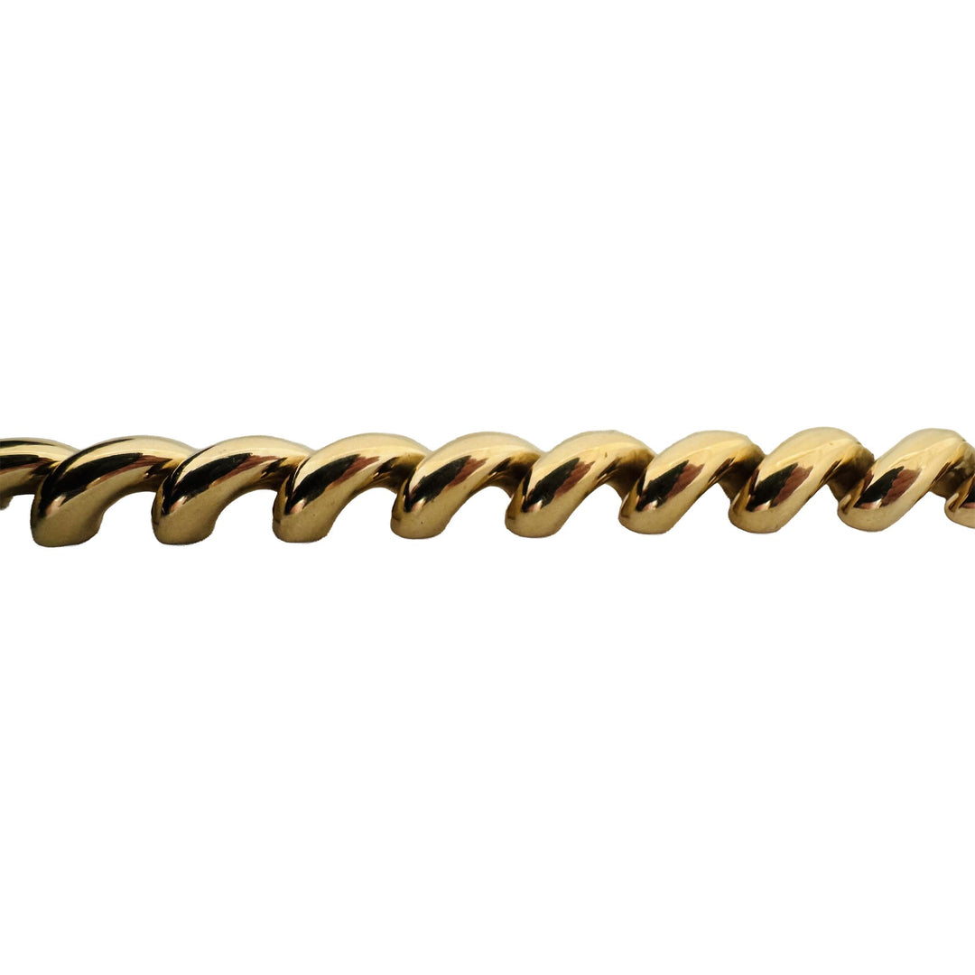 14k Yellow Gold 19.4g Ladies Polished 9mm San Marco Link Bracelet Turkey 8"