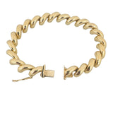 14k Yellow Gold 19.4g Ladies Polished 9mm San Marco Link Bracelet Turkey 8"