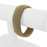 14k Yellow Gold 43.5g Thick Wide 20mm Heavy Mesh Link Bracelet Italy 8"