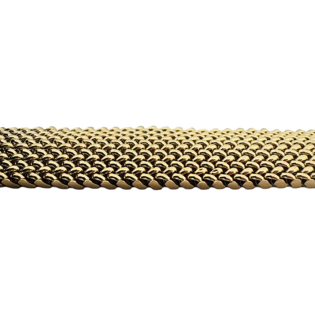 14k Yellow Gold 43.5g Thick Wide 20mm Heavy Mesh Link Bracelet Italy 8"