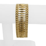 14k Yellow Gold 22.4g Vintage Wide 25mm Fancy Link Bracelet Turkey 7.5"