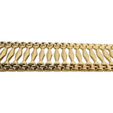 14k Yellow Gold 22.4g Vintage Wide 25mm Fancy Link Bracelet Turkey 7.5"