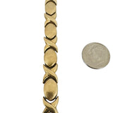 14k Yellow Gold 13.3g Thick 8.5mm XO Hugs and Kisses Link Bracelet Italy 7.5"