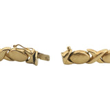 14k Yellow Gold 13.3g Thick 8.5mm XO Hugs and Kisses Link Bracelet Italy 7.5"