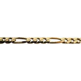 14k Yellow Gold 16g Solid Men's 6.5mm Figaro Link Bracelet Italy 8"