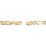 14k Yellow Gold 16g Solid Men's 6.5mm Figaro Link Bracelet Italy 8"