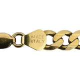 14k Yellow Gold 16g Solid Men's 6.5mm Figaro Link Bracelet Italy 8"
