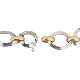 14k Yellow and White Gold 13.6g Fancy Oval Link Bracelet Italy 7.5"