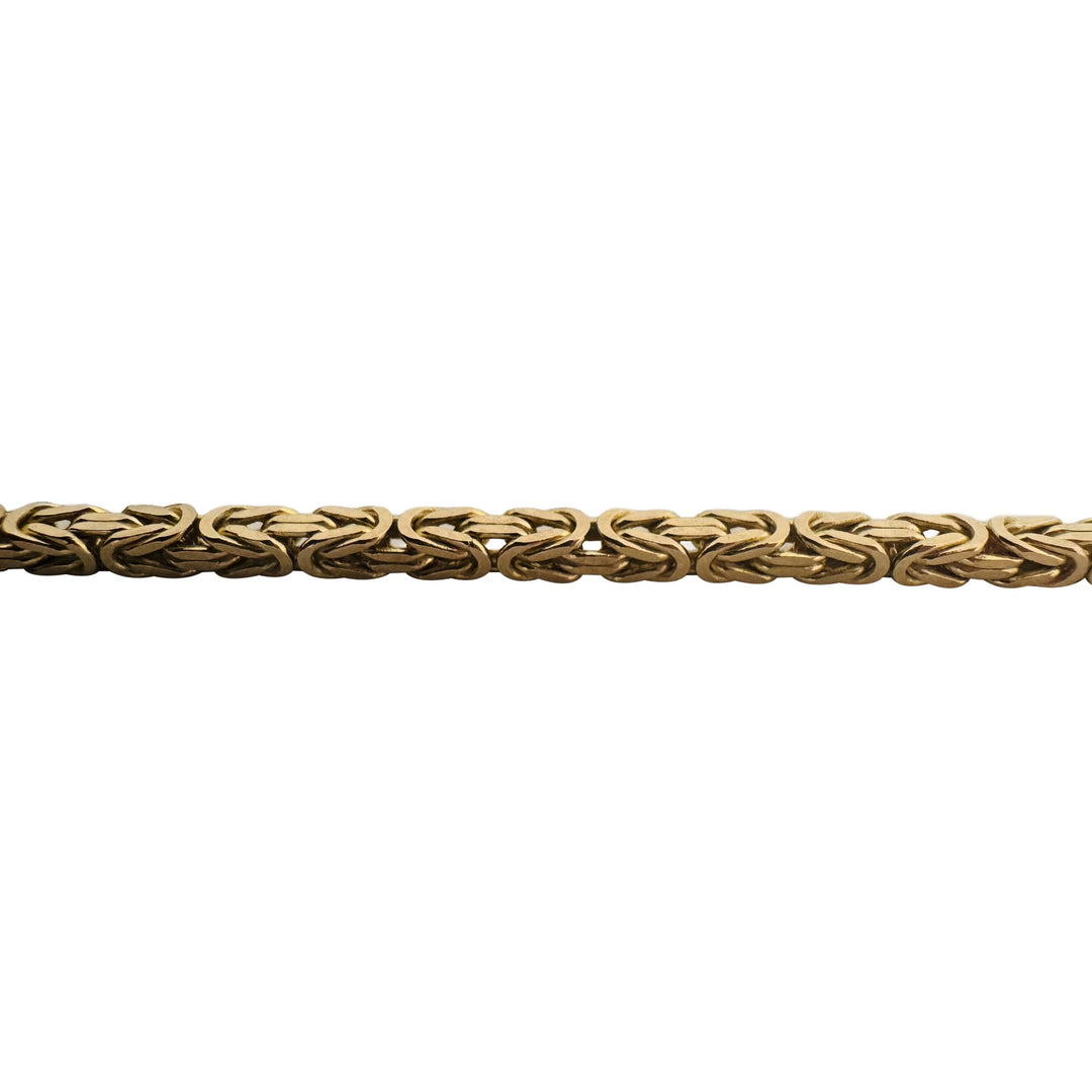 14k Yellow Gold 22g Solid Heavy 2.5mm Squared Byzantine Link Necklace 21"