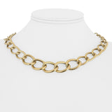 14k Yellow Gold 9.4g Hollow Very Light Oval Curb Link Necklace Italy 17"