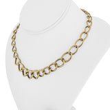 14k Yellow Gold 9.4g Hollow Very Light Oval Curb Link Necklace Italy 17"