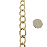 14k Yellow Gold 9.4g Hollow Very Light Oval Curb Link Necklace Italy 17"