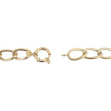 14k Yellow Gold 9.4g Hollow Very Light Oval Curb Link Necklace Italy 17"