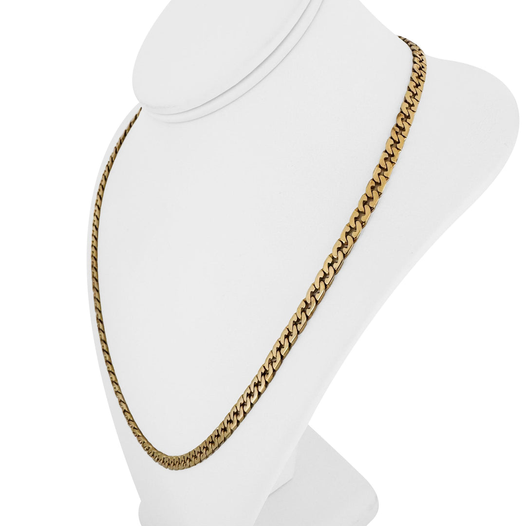 14k Yellow Gold 33.5g Vintage Solid Heavy 5mm Curb Link Chain Necklace 22"